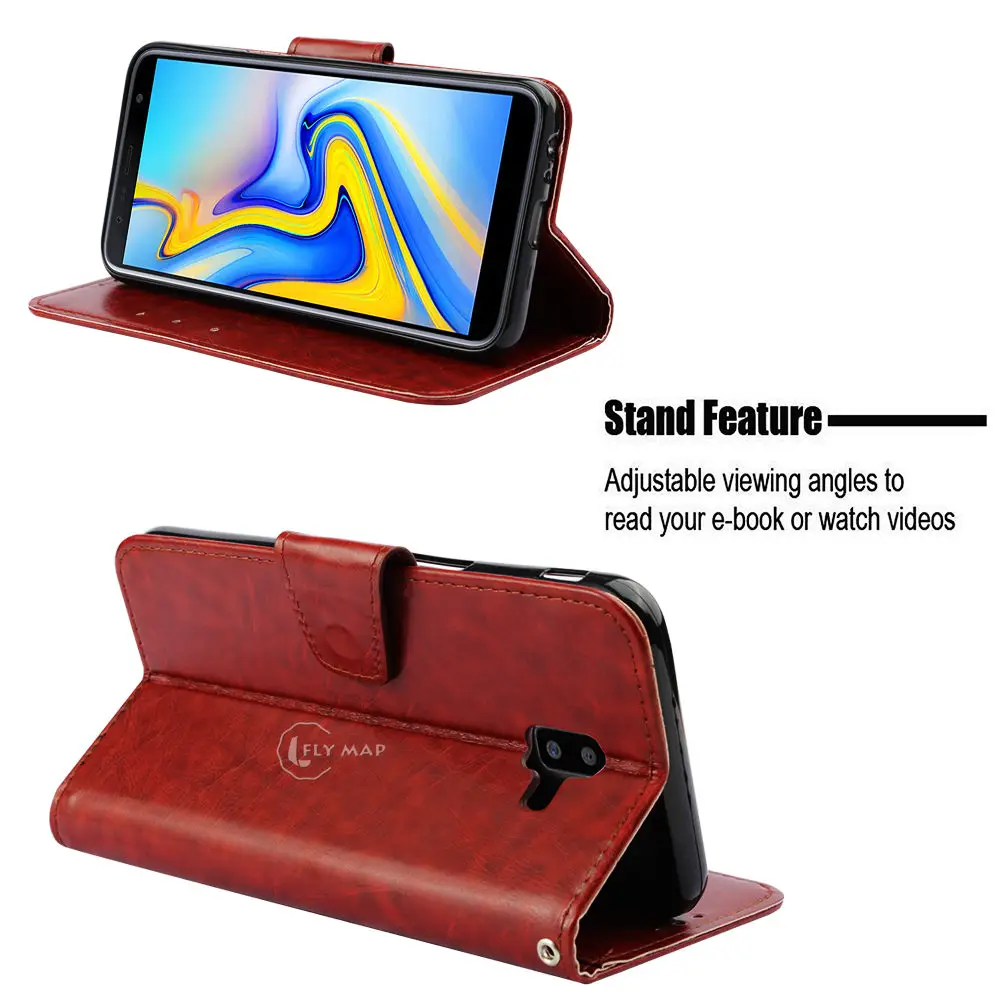 Vintage Flip Case For Samsung Galaxy J6 Plue 2018 SM J610 Wallet Phone Leather Cover Coque Capa SM-J610FN/DS J6+ Premium | Мобильные