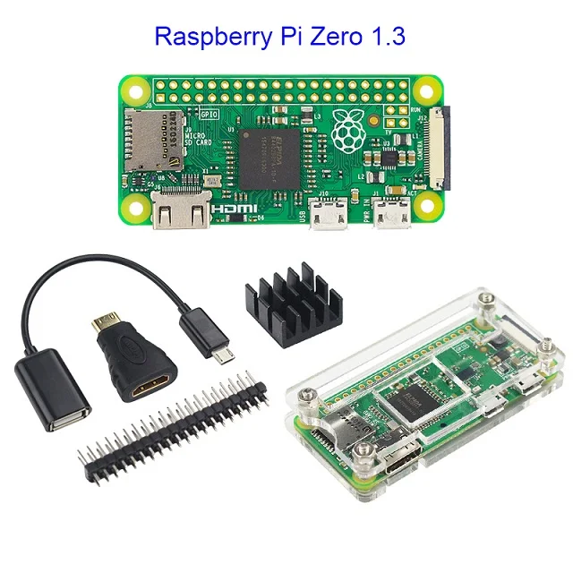 Raspberry Pi Zero W или Raspberry Pi Zero 1,3 стартовый комплект+ акриловый чехол+ GPIO Header+ теплоотвод 1 ГГц cpu 512Mb ram RPI 0/W - Комплект: Комплект 1