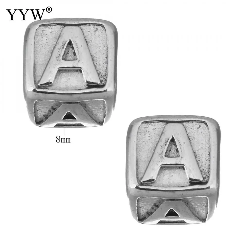 Аксессуары для украшения YYW бусины алфавита 1 шт. 8 мм Европейские Бусины Из