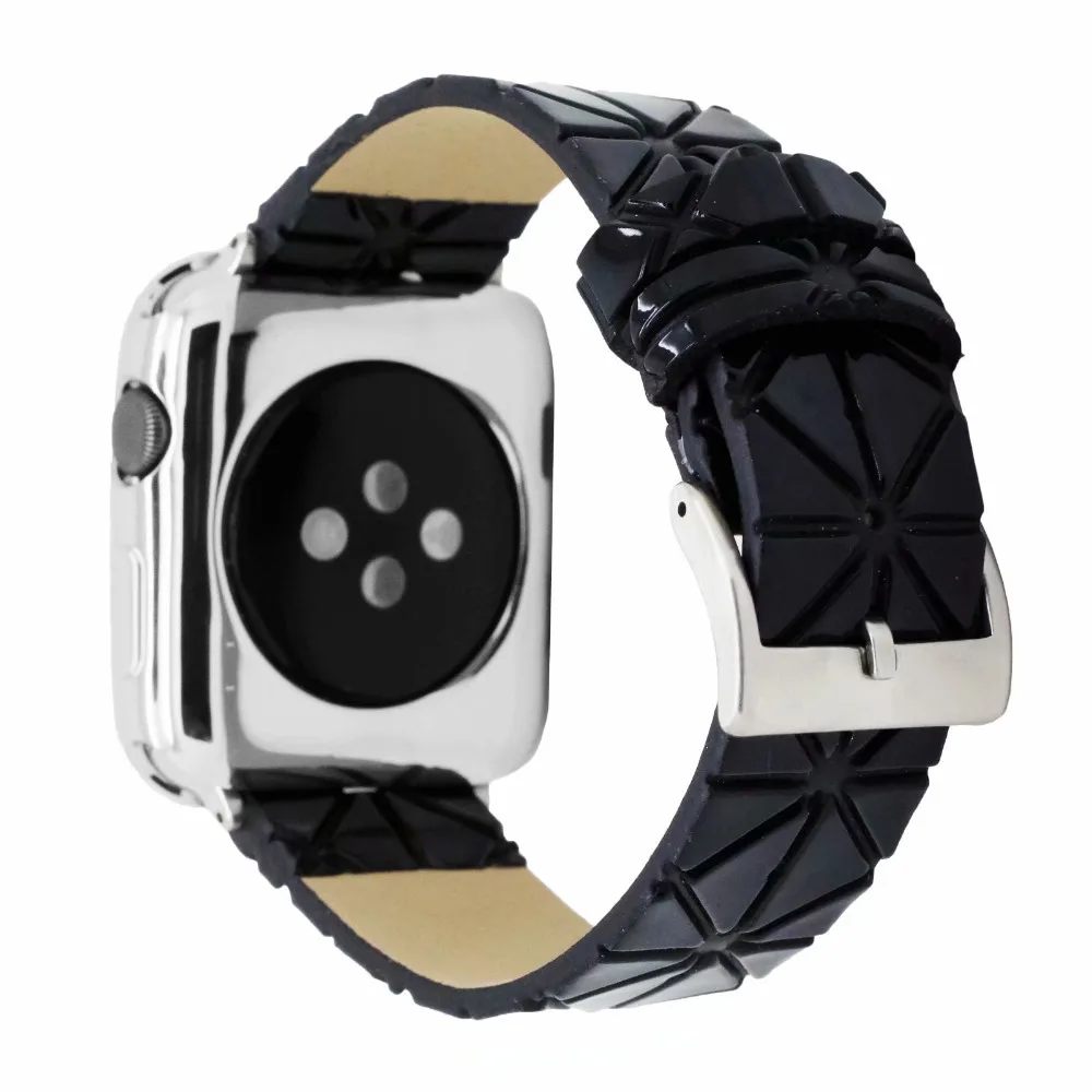 Геометрический квадратный PU кожаный ремешок для Apple Watch Band 42 мм 38 40 44 браслет