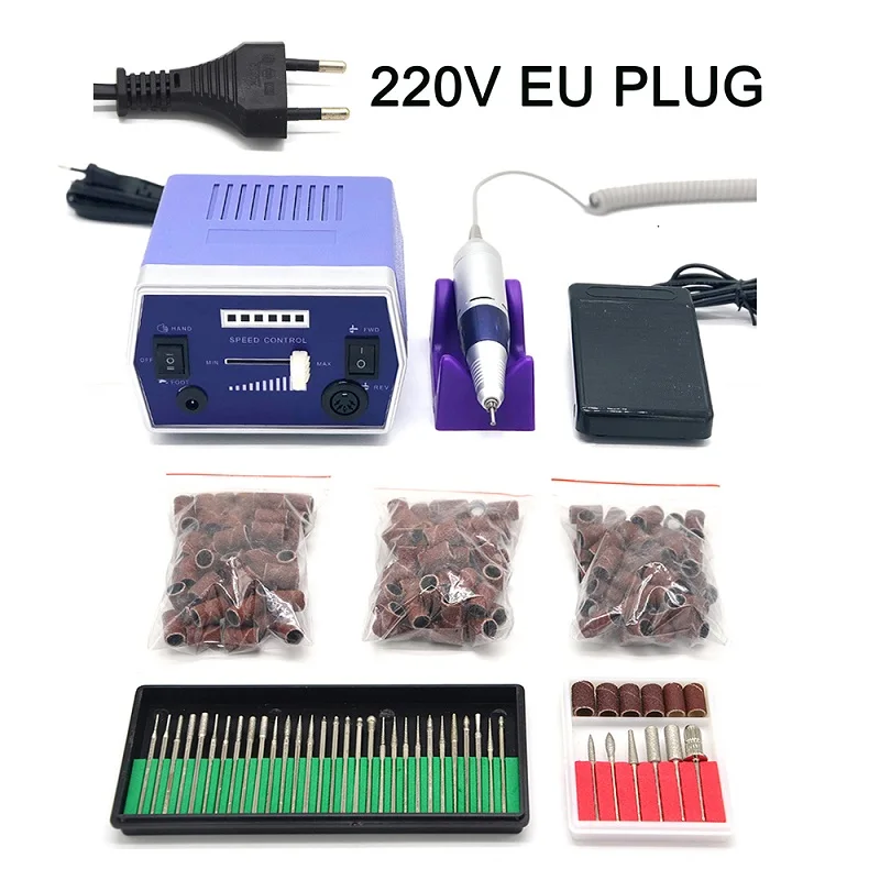 purple EU plug Электрическая машинка для маникюра профессиональная дрель для ногтей точильная педикюрная ручка благородный фиолетовый полировщик шлифовальный станок Инструменты для ногтей - Цвет: purple EU plug