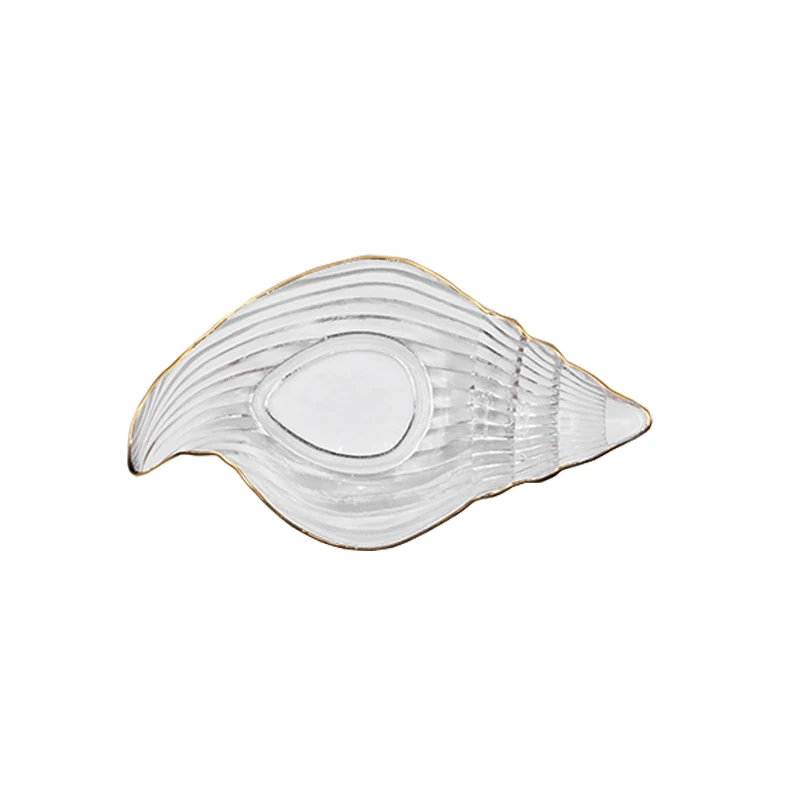 Ins style Phnom Penh glass tableware creative marine series plate sushi candy salad dessert conch plate