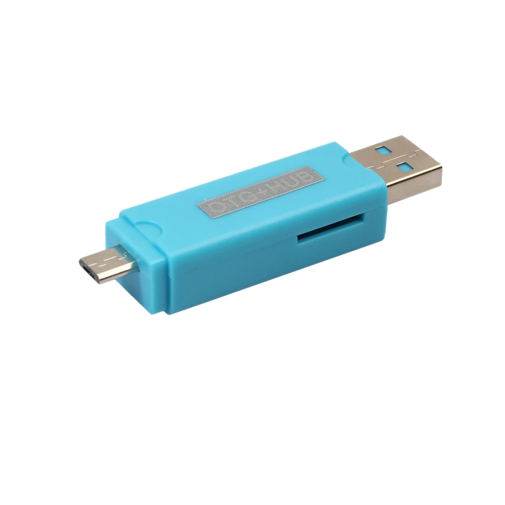 Otg кард-ридер Usb 2,0 концентратор Универсальный Micro-Tf кард-ридер адаптер Соединительный комплект для Android мобильного телефона компьютера - Цвет: Blue