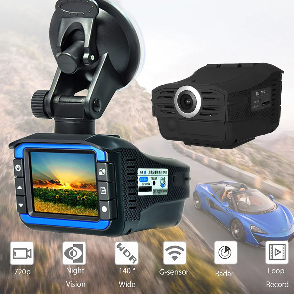 

Auto 2 In 1 HD 1080P Dash Cam Car DVR Camera Recorder Anti Radar Laser Speed Detector Radar Laser Speed Detector Dash Camera