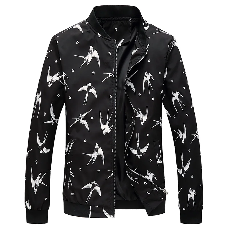 Мужская куртка бомбер с цветочным принтом JOOBOX приталенная ветровка бейсбольная