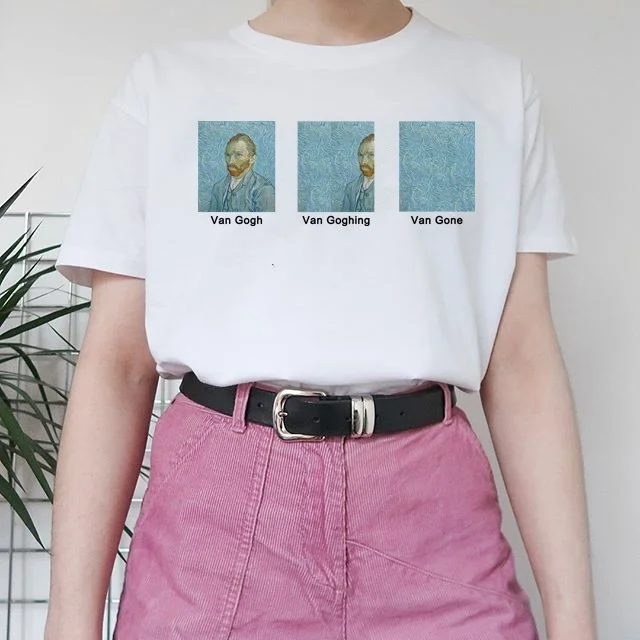 Забавная Винтажная Футболка fashionshow HJN Van Gogh Goghing Going Meme винтажные поздравительные