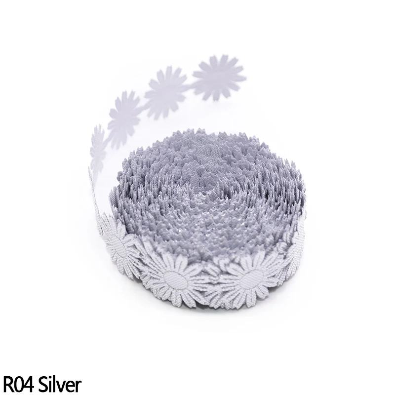 Silver 18 мм кружевная лента DIY цветочная лента с тиснением Свадебные украшения Аксессуары для шитья одежды кружевная обрезная лента свадебные поделки - Цвет: Silver