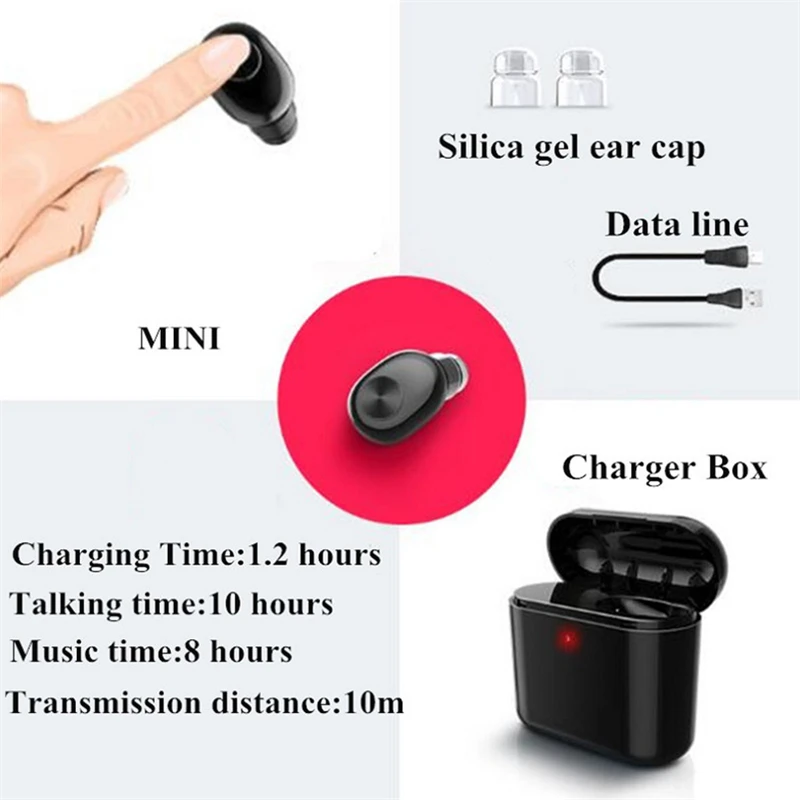 Bluetooth 4,2 Спортивные Беспроводные наушники HIFI гарнитура Мини настоящий стереонабор
