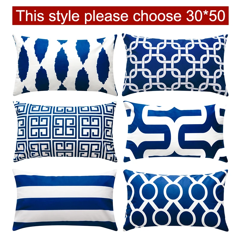YokiSTG Geometric Decorative Cushion Covers Microfiber Throw Pillow Cases For Sofa Seat Office Chair 45x45 NavyBlue |