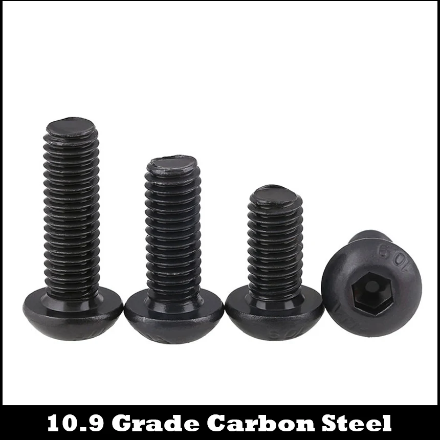 

3/16-24 1-1/4 1-1/2 Inch 10.9 Grade BSW British Standard Coarse Thread Carbon Steel Round Pan Button Head Hexagon Socket Screw