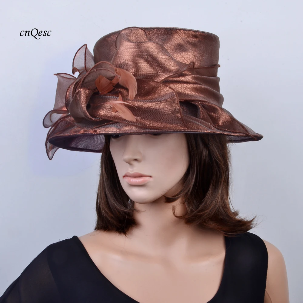 Новинка,, Элегантные зеленые шляпы из органзы, церковная шляпа Kentuck derby, Свадебная женская шляпа