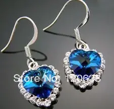  Ювелирные изделия прекрасная новинка Персиковое сердце синие и белые кристаллы