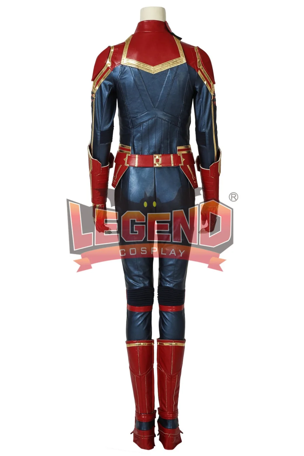 Кэрол Дэнверс Марвел Капитан костюмы для костюмированной вечеринки; с маска шапка изготовление под заказ наряд красный и синий наряд v02