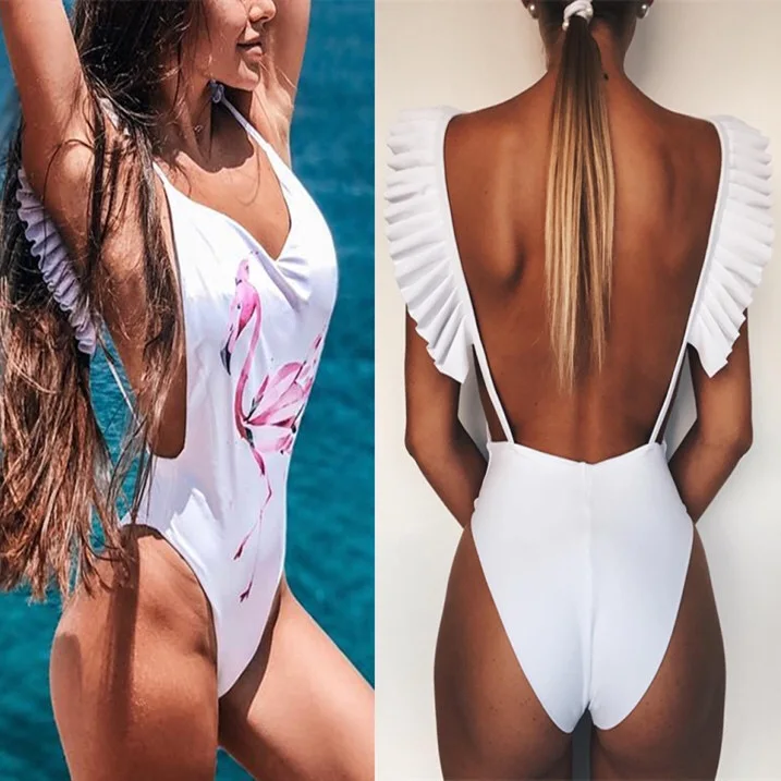 Женский купальник с бретельками и крыльями ангела Цельный купальник-бикини