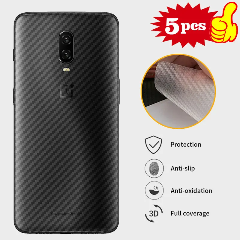 5 шт./лот пленка из углеродного волокна для oneplus 6 6 t 5t 5 мягкая задняя наклейка с защитой экрана полное покрытие Защитная oneplus 6 t