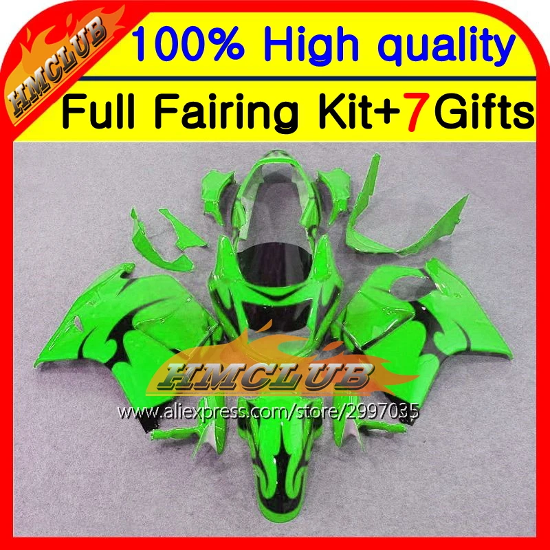 

Body For HONDA Green black CBR1100XX 96 97 98 99 00 01 CBR1100 XX 42HM58 CBR 1100XX 02 03 04 05 06 07 96-07 1100 XX Fairing
