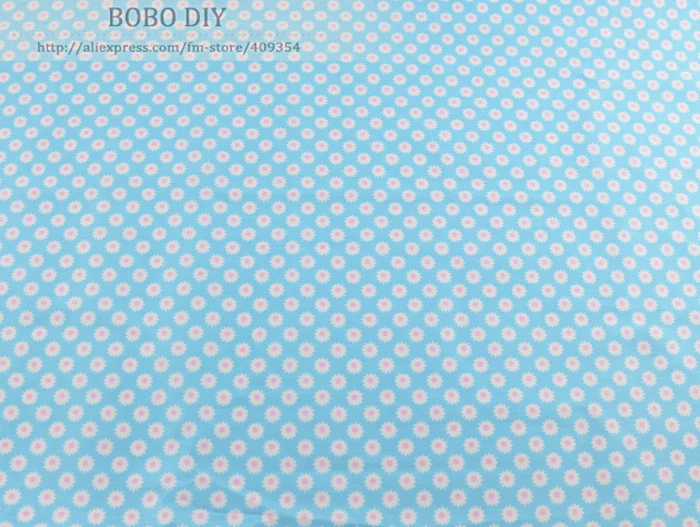 1 meter Flower printed Blue Cotton Twill Cloth Quilting fabric patchwork textile for sewing children bedding set 160cmx100cm | Дом и сад