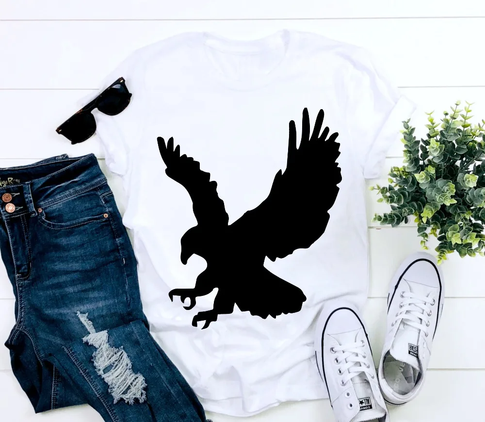 Футболка SVG с изображением орла хлопковая Повседневная рубашка цитатой