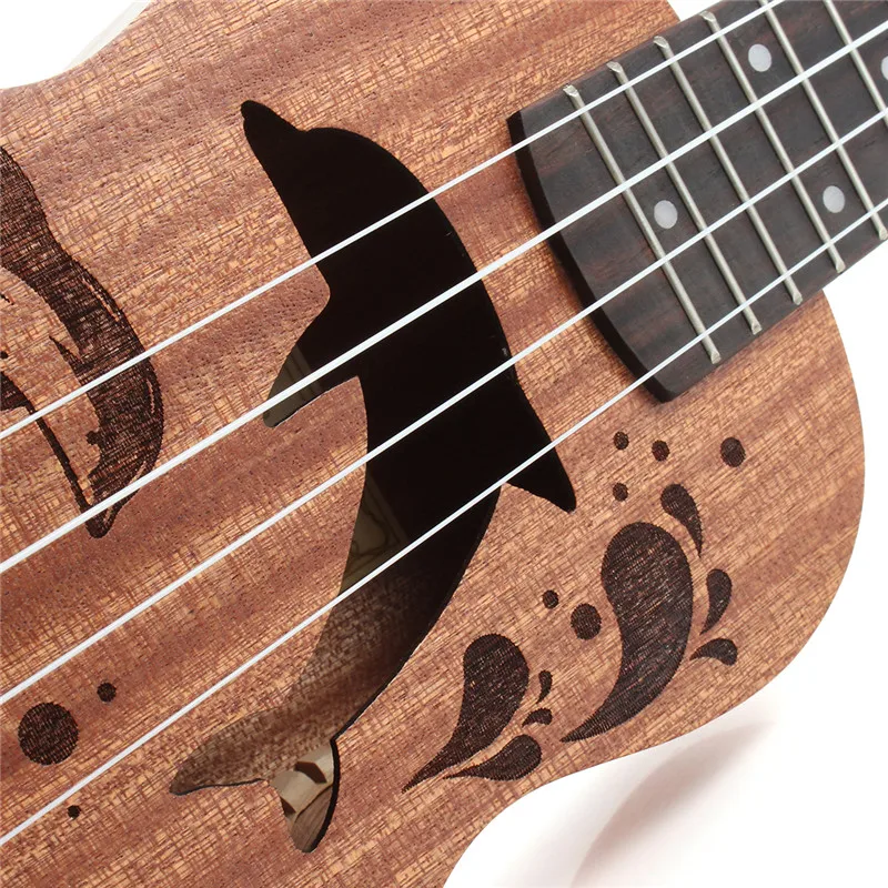 Zebra 21 &quotMini Sapele Dolphin Pattern укулеле из розового дерева 4 струны гитара для начинающих