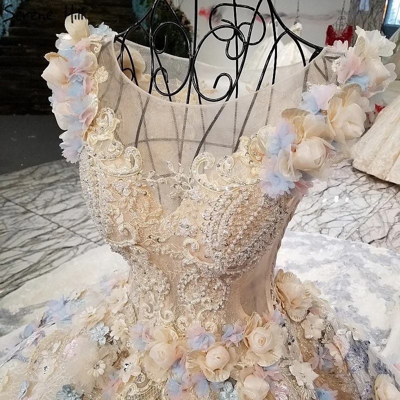 Высококачественная мода ручной работы Цветы Свадебные платья из жемчуга Новое