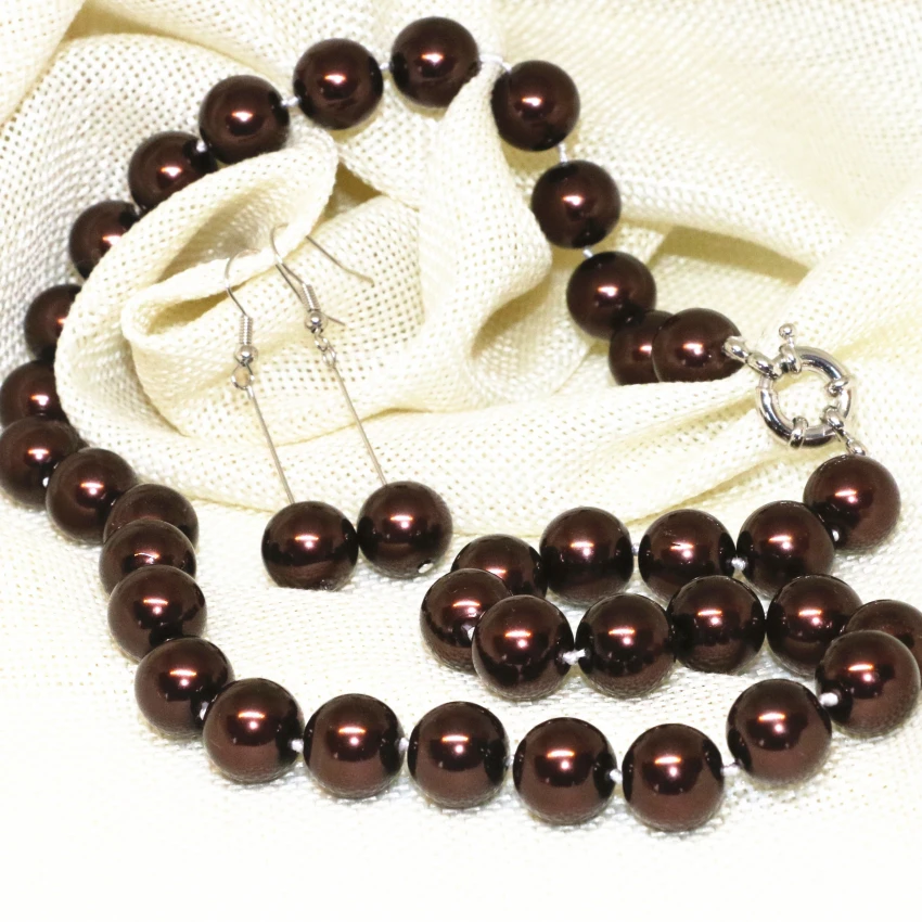 Имитация жемчуга ракушка европейский и американский стиль шоколад 12 мм круглые