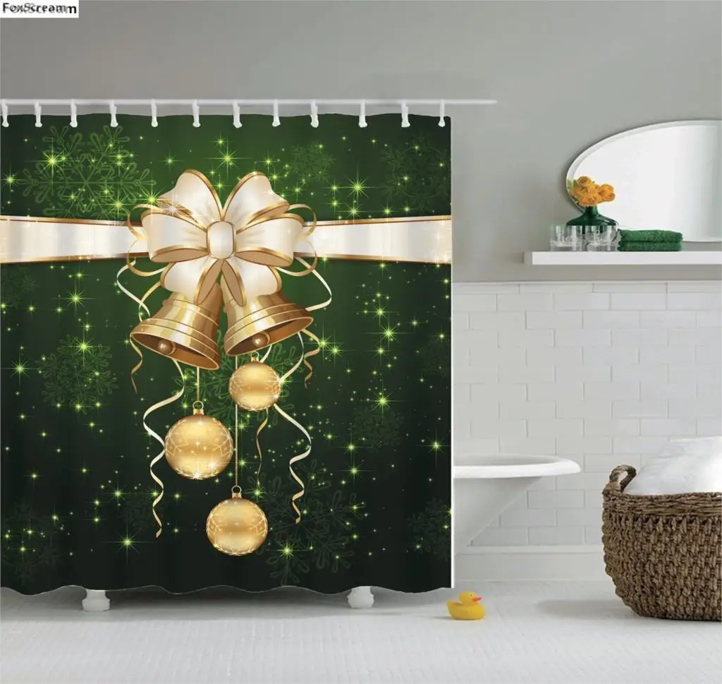 

Merry christmas shower curtain fabric 3d bathroom shower curtains bathroom curtain hooks waterproof curtain with hooks