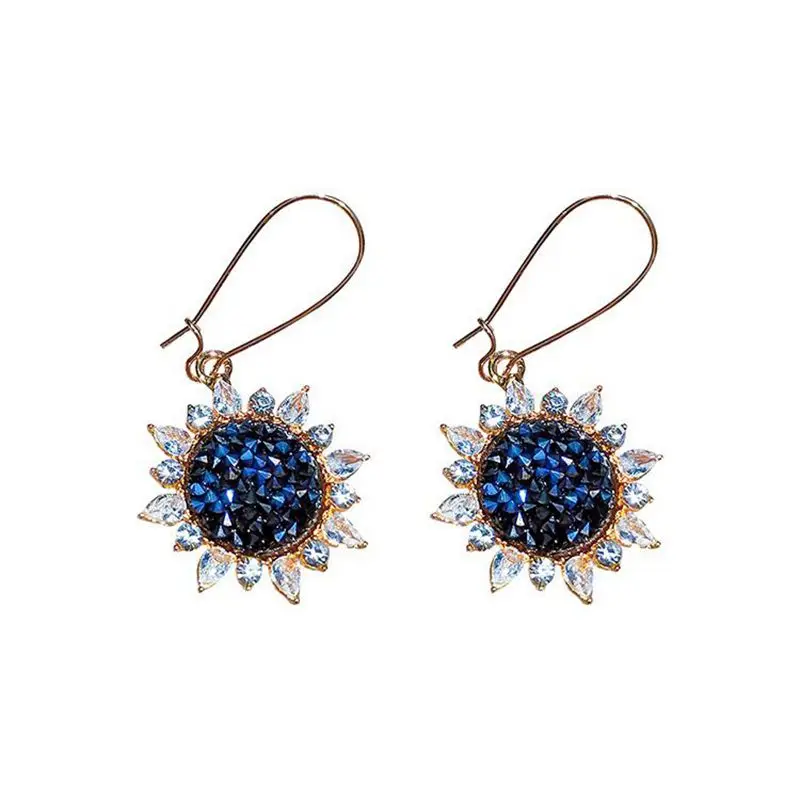 European and American contracted cool wind revives ancient ways long money helianthus earring sunflower joggle | Украшения и