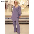 Соблазнительные брючные костюмы, шифоновые длинные платья для матери невесты с глубоким вырезом, женское вечернее платье для жениха и матери