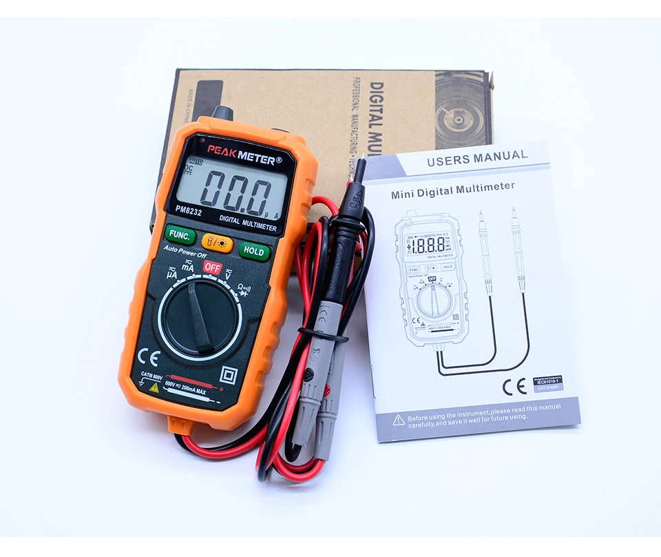 Peakmeter ms8232 Бесконтактный цифровой мультиметр DC/AC Напряжение Ток Тестер Авто Мощность OFF цифровой мультиметр тестер