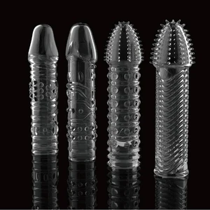 4pcsset Reusable Condom Newest Crystal Cock Rings Adult Sex Products Sex Toys Penis Sleeves Penis Extension Enlargement For Men