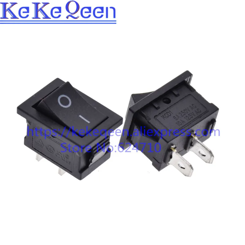 20 шт./лот переключатель типа корабля 15X21 KCD1 KCD1-101 черный 2Pin 6A/250V вкл-выкл 15*21