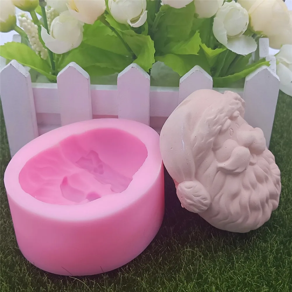 Отличная форма Санта Клаус силиконовая для мыла 3D силиконовые формы