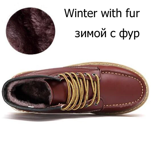 red Plush lining DJSUNNYMIX/брендовые Модные ботильоны; сезон осень-зима; мужские Ботинки martin в байкерском стиле; мужские оксфорды; Мужская обувь; большие размеры 38-44 - Цвет: red Plush lining