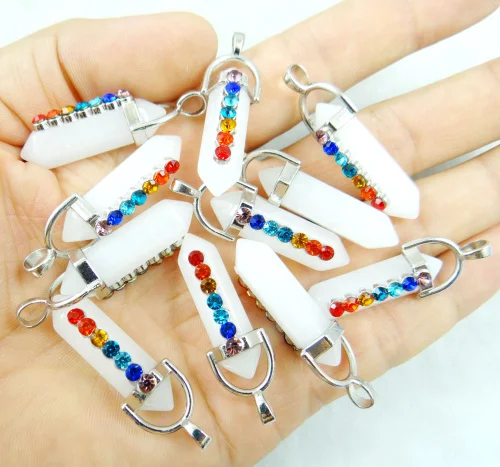 Натуральный камень lapis тигровый глаз кварц кристалл бирюза lapis тигровый глаз кулон для diy ювелирных изделий ожерелье аксессуары 24 шт - Окраска металла: NO.6