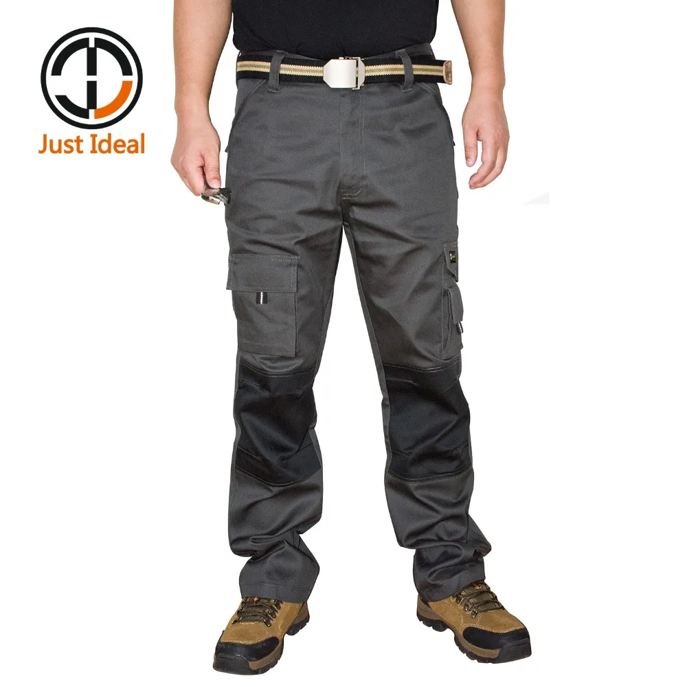 Мужские мужские рабочие брюки серые карго повседневные комбинезон с несколькими
