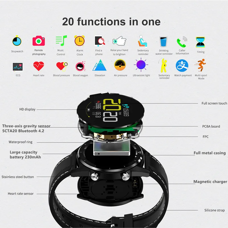 DT28 Смарт часы с контролем артериального давления и пульса IP68 Водонепроницаемые