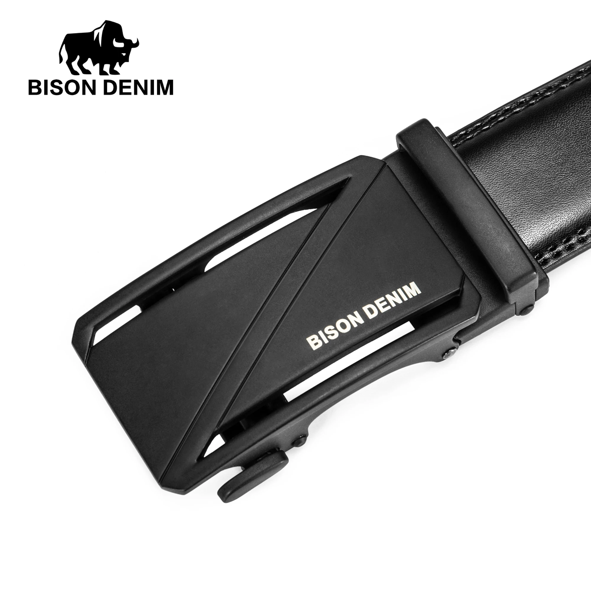 BISON DENIM Роскошный кожаный ремень мужской из натуральной кожи брендовые