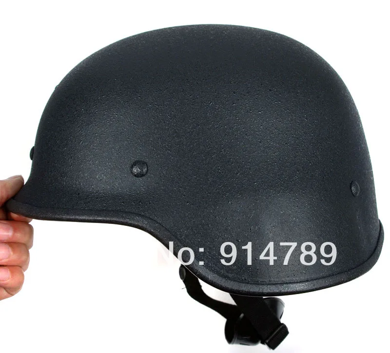 

Стильный Стальной шлем US SWAT AIRSOFT M88 матовый черный-33364