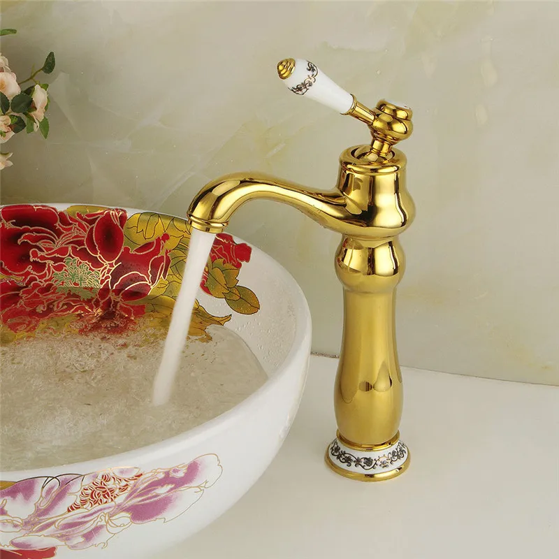 

Ванная комната бассейна кран золотой отделкой латунный кран Torneira Banheiro горячей и холодной воды смеситель элегантный ретро-кран туалет раков...
