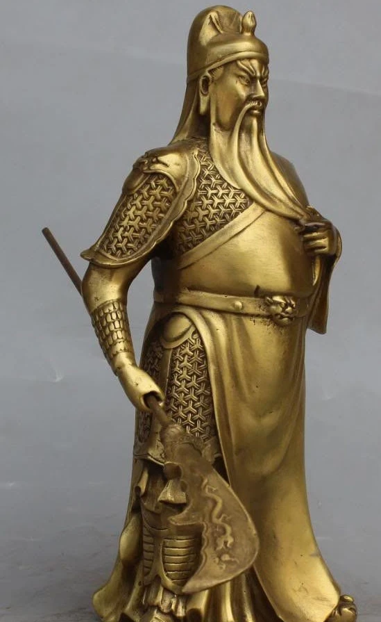 Бесплатная доставка 8 &quotКитайский Бронзовый Дракон Guan Gong Yu Warrior God Guangong