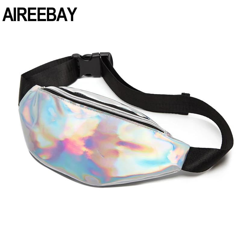 Новинка 2020 голографическая поясная сумка AIREEBAY для женщин золотая черная с