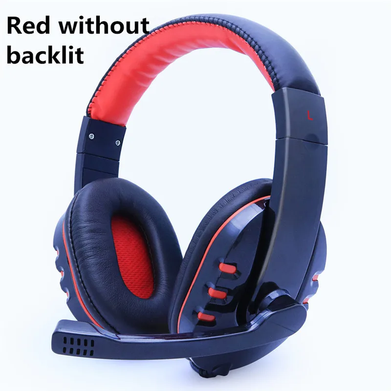 red without backlit Игровые наушники, гарнитура, глубокий бас, стерео, с микрофоном, регулируемые, 3,5 мм, проводные, led, для компьютера, ноутбука, геймера, наушники - Цвет: red without backlit