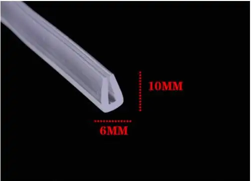 6x10mm 2 метра U канальная Резина стекло уплотнительная полоса душевая комната дверь и Окно Стекло край отделка остекление уплотнитель края двери защита - Цвет: 6x10mm