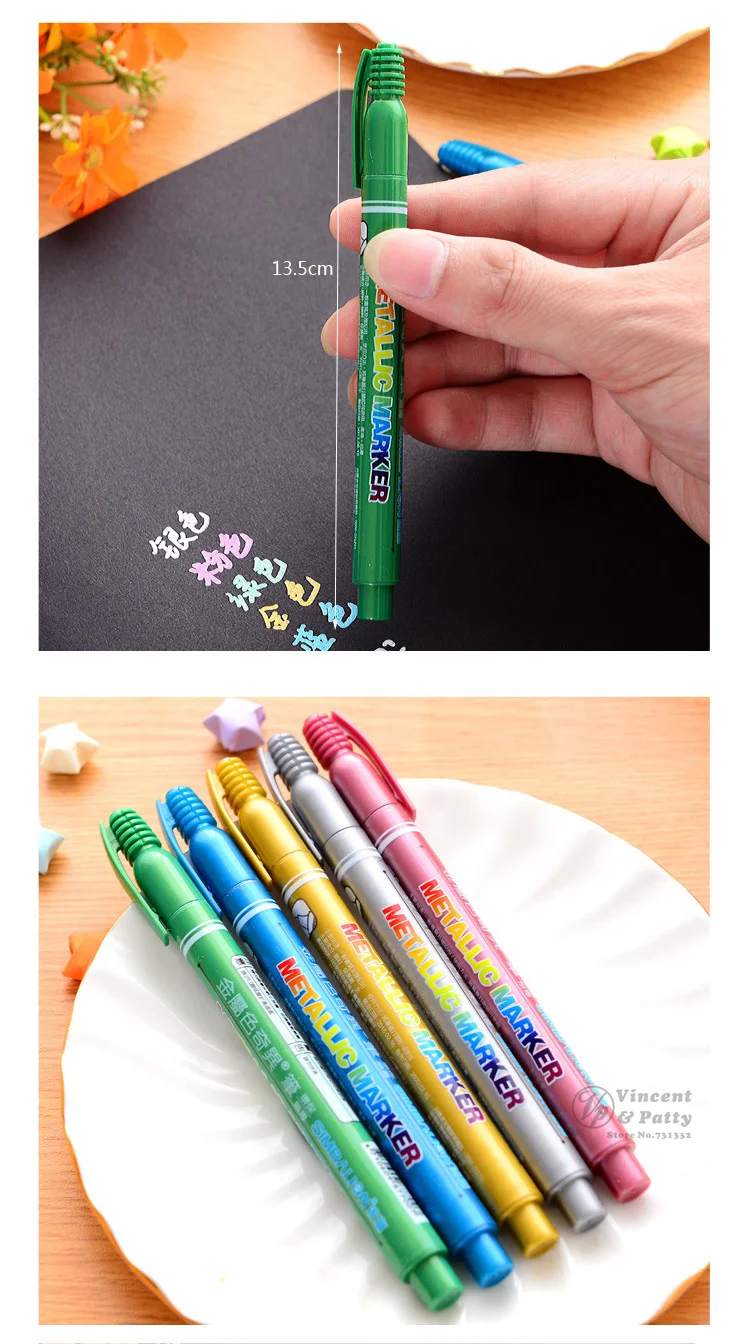 5 шт. металлик Цвет ручкой отметки для компакт-дисков стеклокерамика