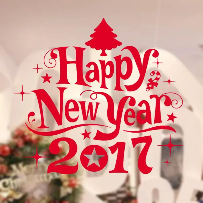 Настенные наклейки на новый год 2017 с Рождеством Наклейка стену домашний магазин