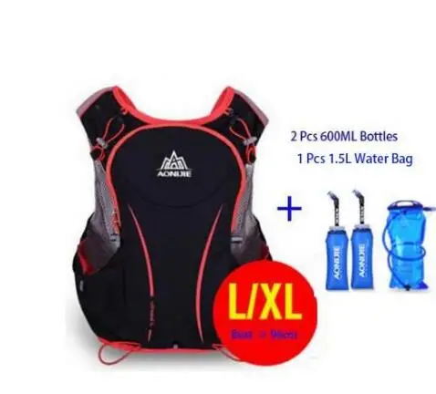 L XL 7 AONIJIE Для мужчин Для женщин 5L легкие кроссовки для бега, рюкзак для спорта на открытом воздухе Пеший Туризм Гонки сумка с 1.5L мешок для воды - Цвет: L XL 7