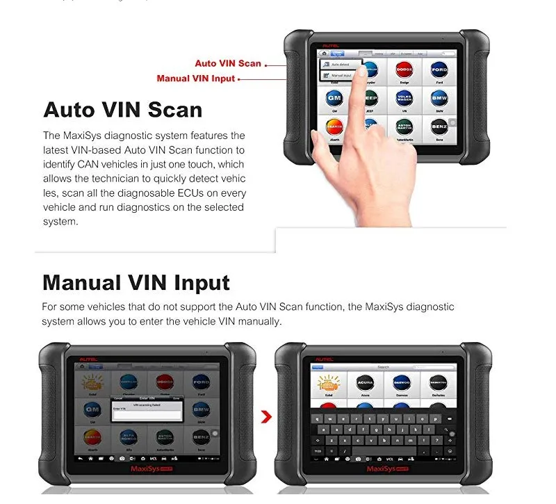 Autel MaxiSys MS906BT Bluetooth Автомобильный диагностический сканер