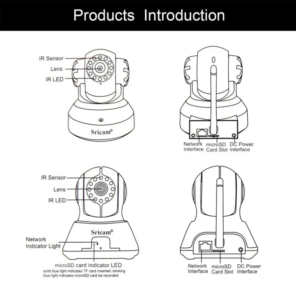 1080P Sricam HD Беспроводная ip-камера безопасности Wifi двухсторонняя аудио IR-Cut ночное видение Аудио Сигнализация для внутреннего наблюдения детский монитор