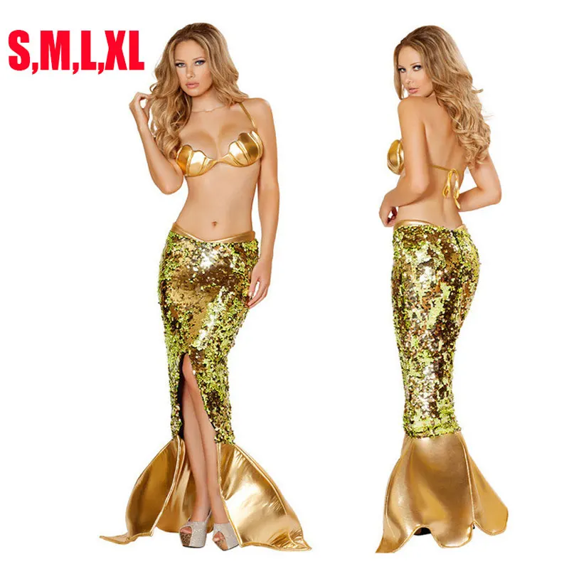 Хэллоуин Sexy Для женщин Косплэй русалка юбка принцессы шоу на сцене костюм для