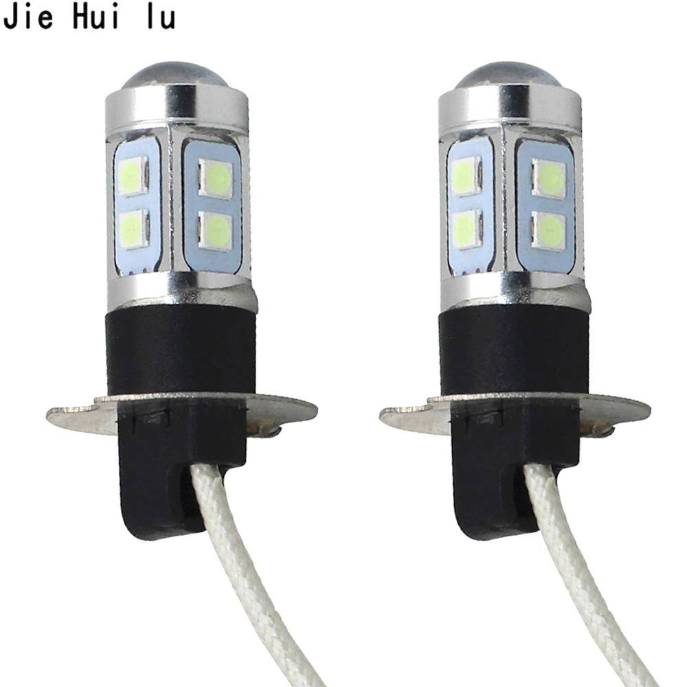 2 шт. автомобильный H3 H1 3030 SMD 10 светодиодный Белый противотуманный фонарь, дневные ходовые огни, Автомобильный светодиодный светильник для мотоцикла